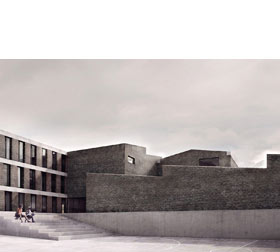 nuova scuola media a Caslano (Ticino, Svizzera), progetto di concorso, prima fase